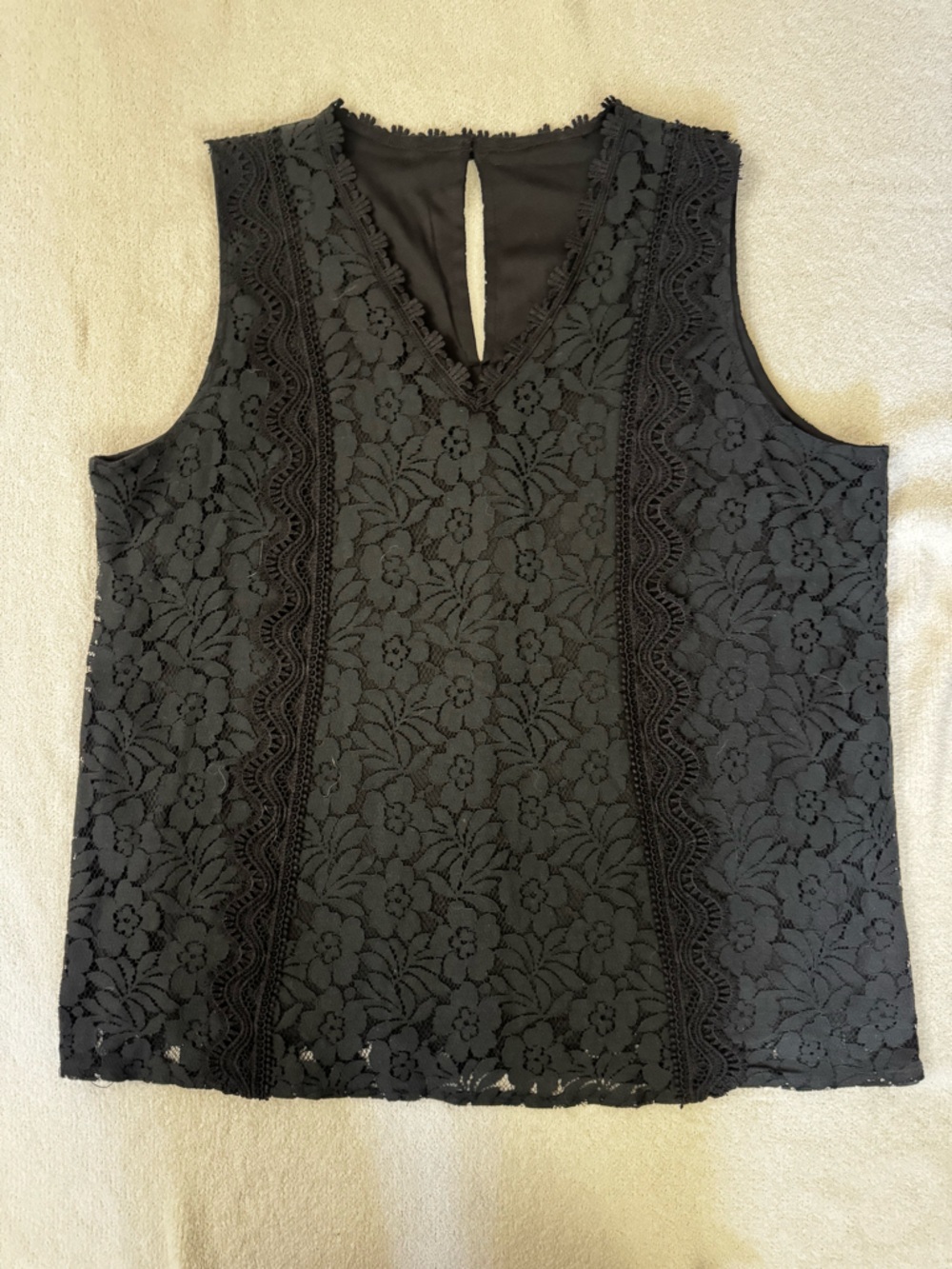 Black Lace Sleeveless Top